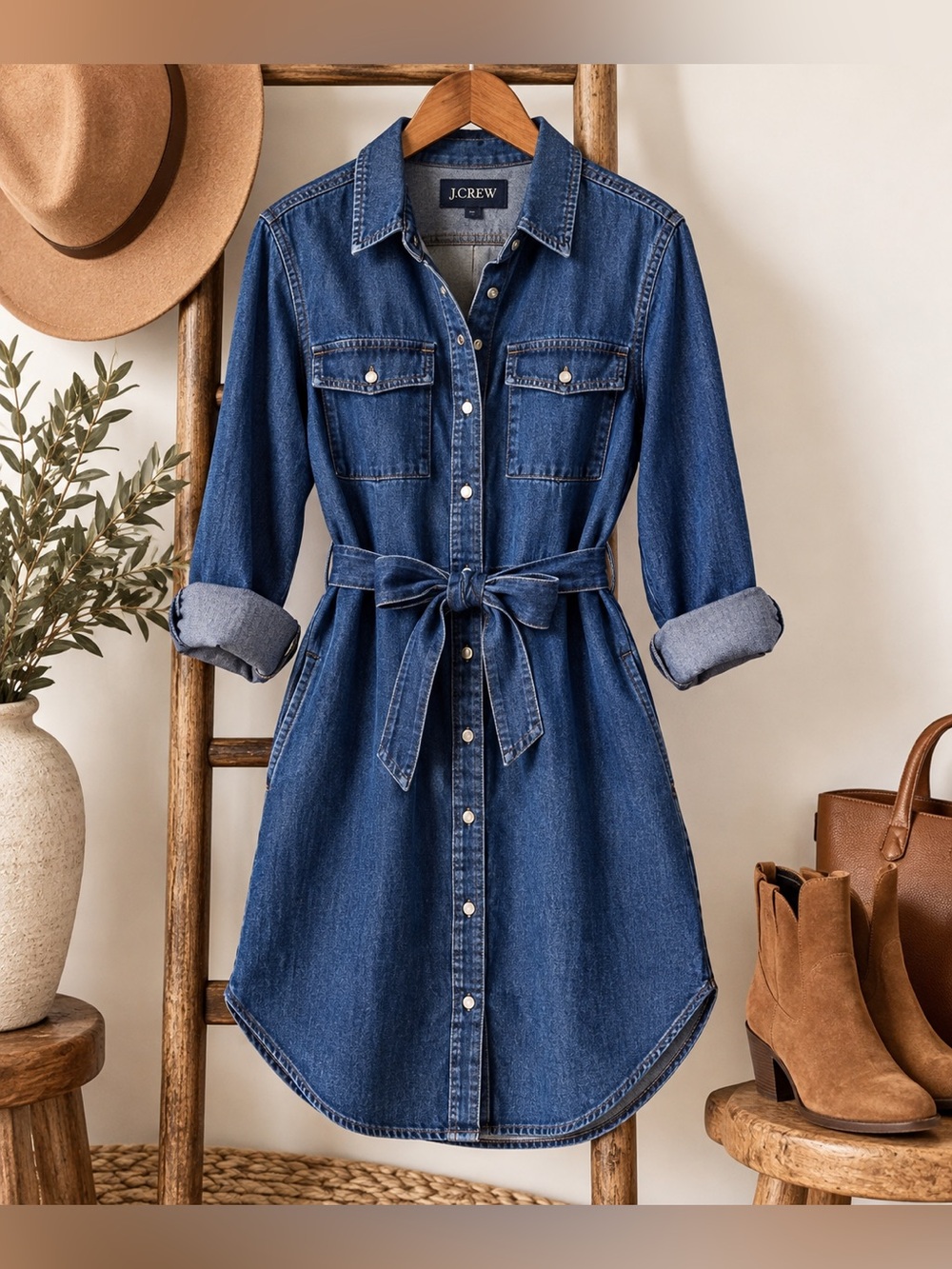 J.Crew Re-Imagined Denim Jean Shirt Dress Size 00